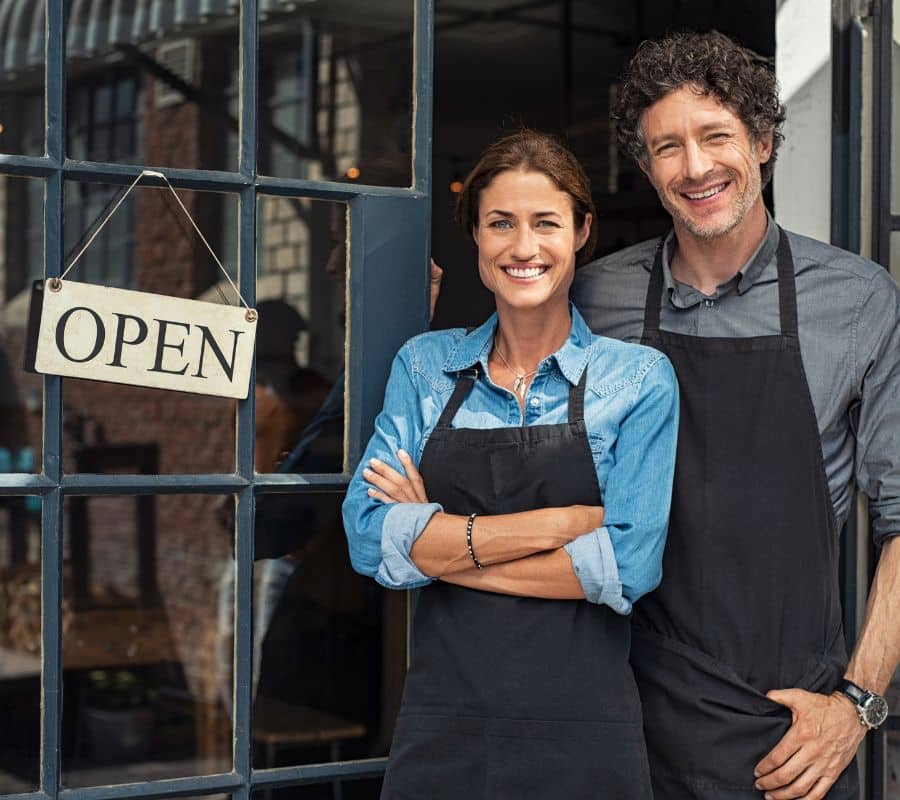 mppcc business owners with open sign